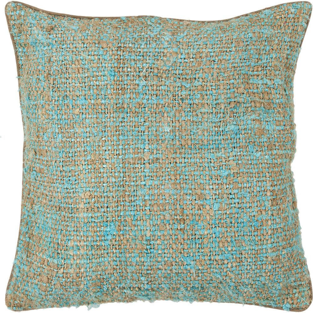 silk pillow in blue natural design by chandra rugs 1