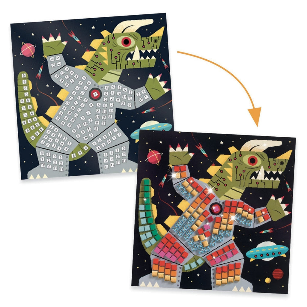 space battle sticker mosaic craft kit by djeco dj09424 4