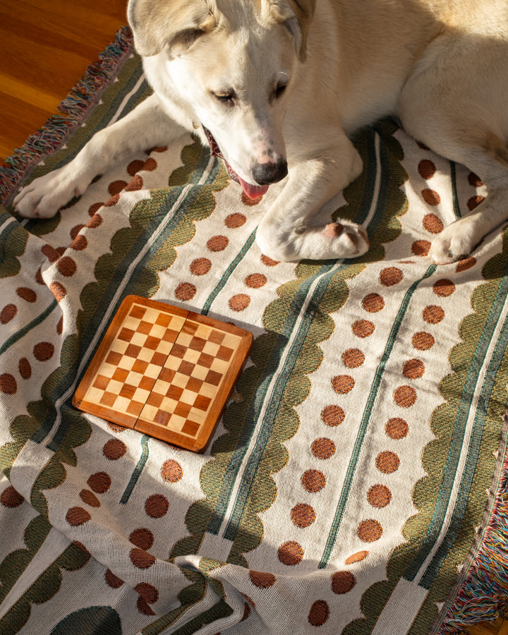 Olive Cranberry Woven Blankets
