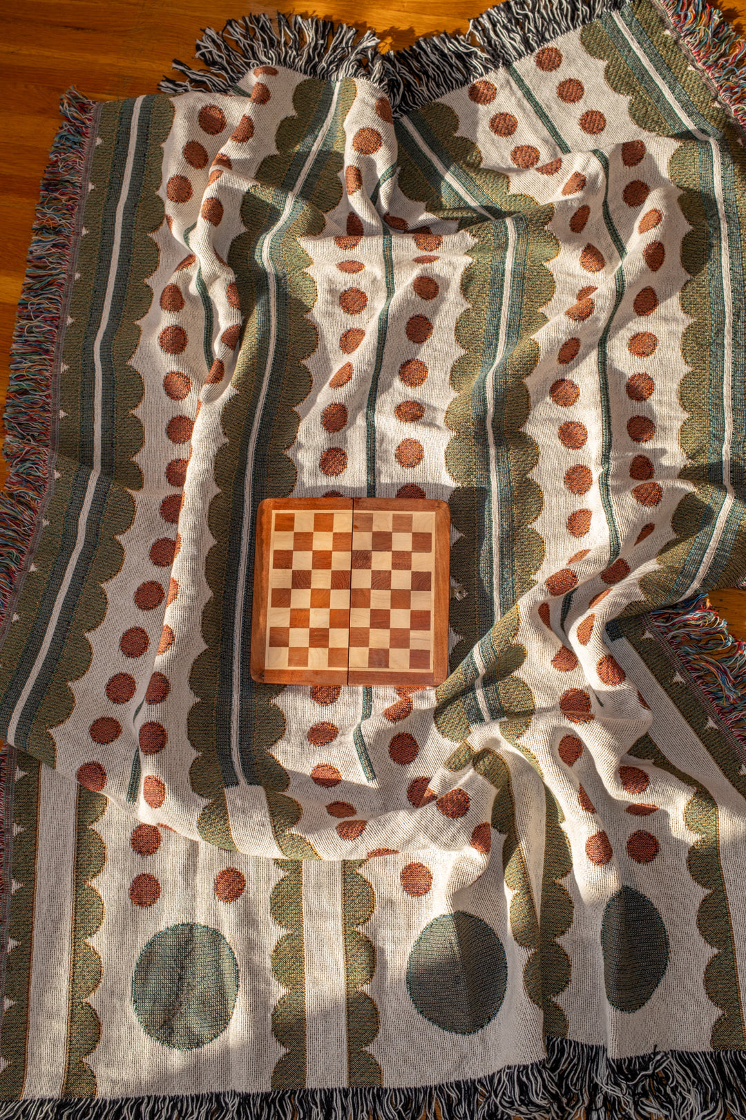 Olive Cranberry Woven Blankets