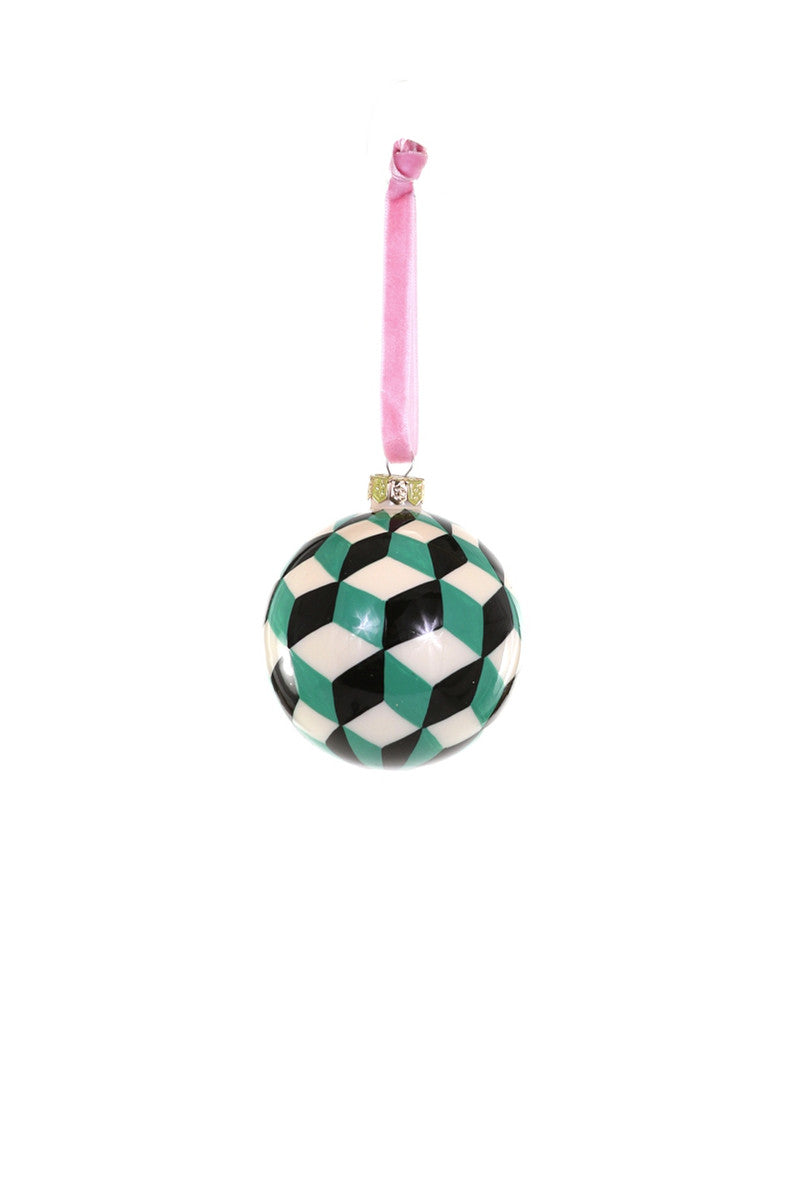 Tumbling Block Bauble - Green