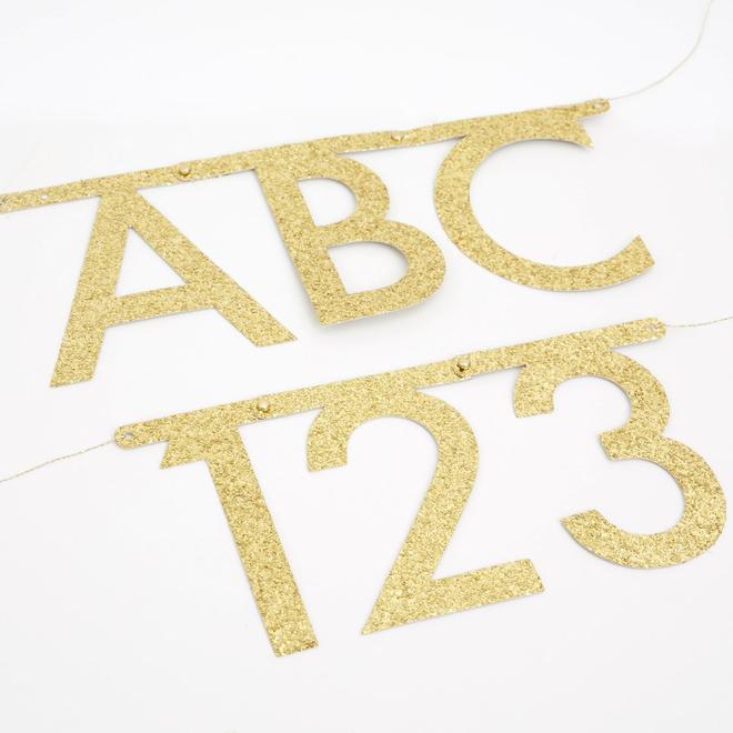 Gold Glitter Letter Garland Kit By Meri Meri 2