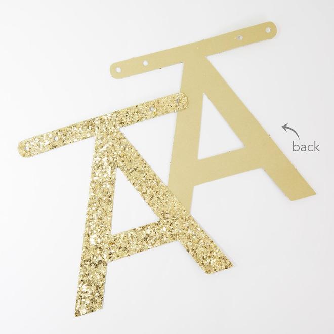 Gold Glitter Letter Garland Kit By Meri Meri 3