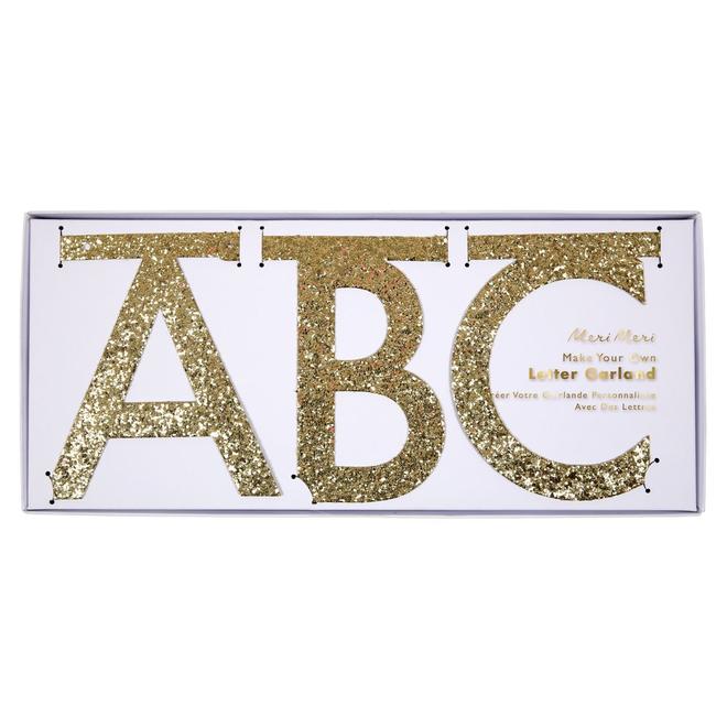 Gold Glitter Letter Garland Kit By Meri Meri 4