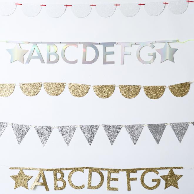 Gold Glitter Letter Garland Kit By Meri Meri 5