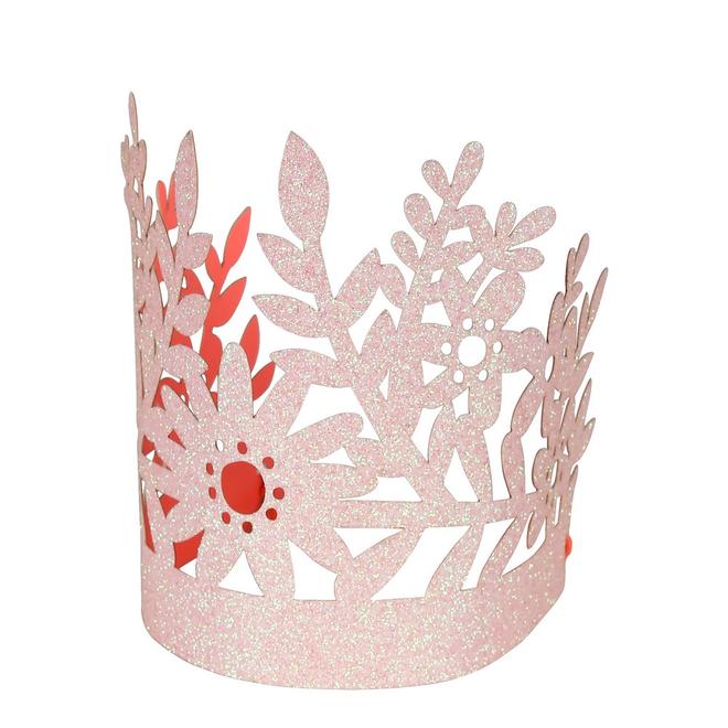 Pink Glitter Party Crowns By Meri Meri 1