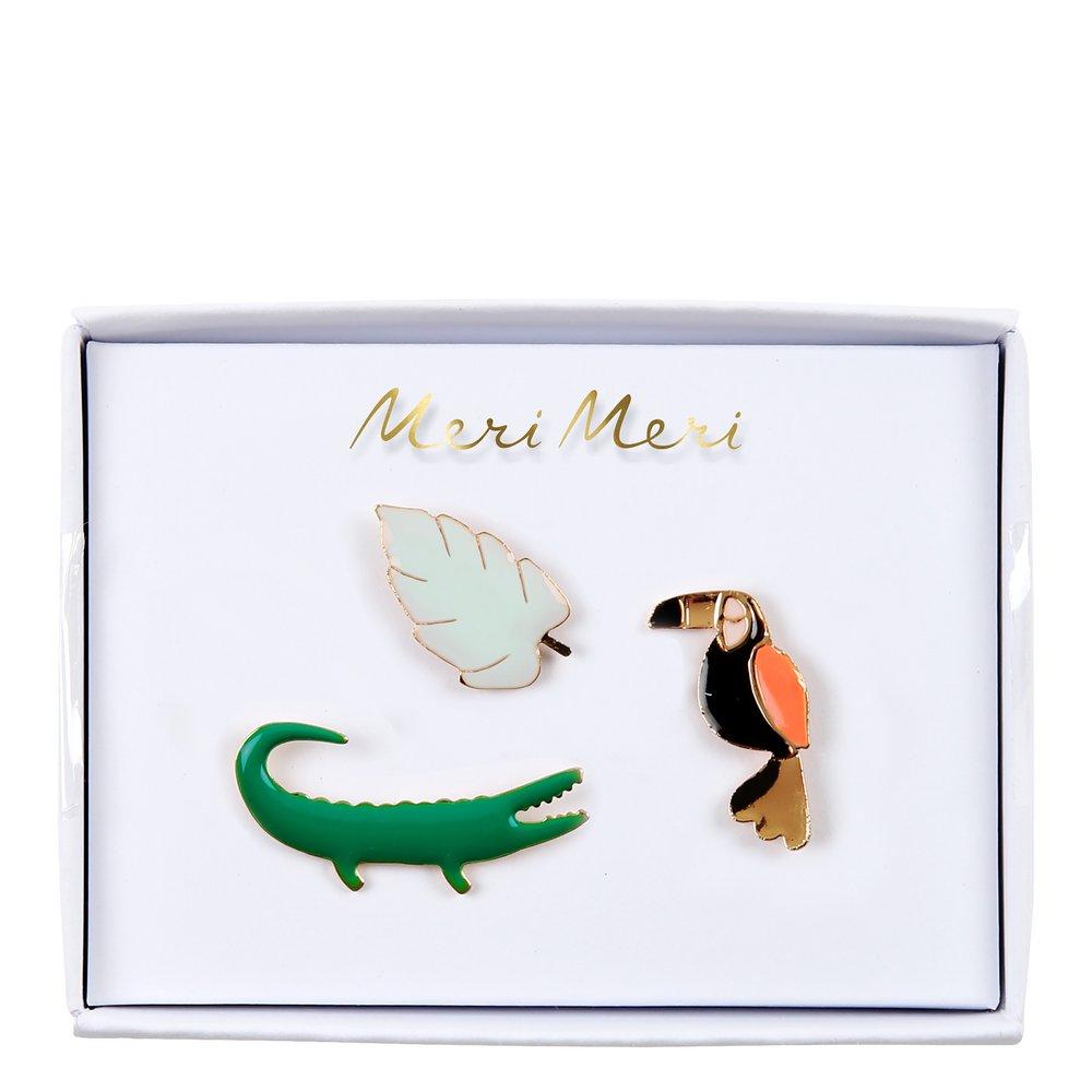 Jungle Enamel Lapel Pins By Meri Meri 2