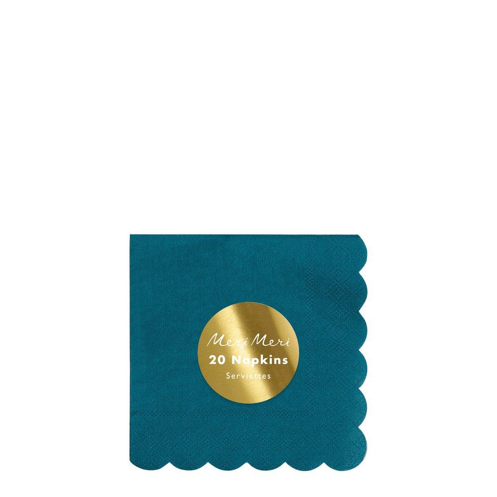 Dark Teal Small Napkins By Meri Meri 2