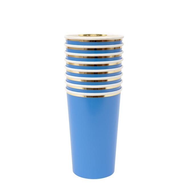 Bright Blue Highball Cups By Meri Meri 2