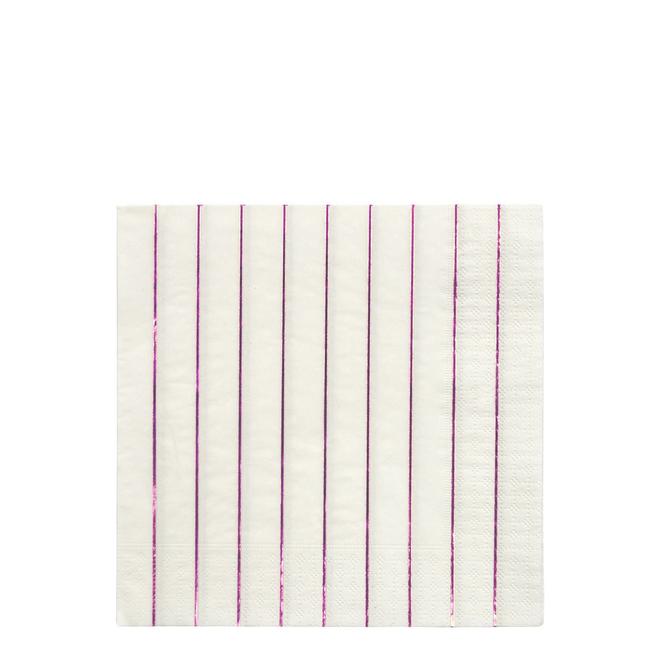 Metallic Pink Stripe Large Napkins By Meri Meri 1
