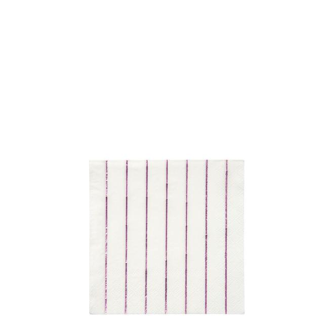 Metallic Pink Stripe Small Napkins By Meri Meri 1
