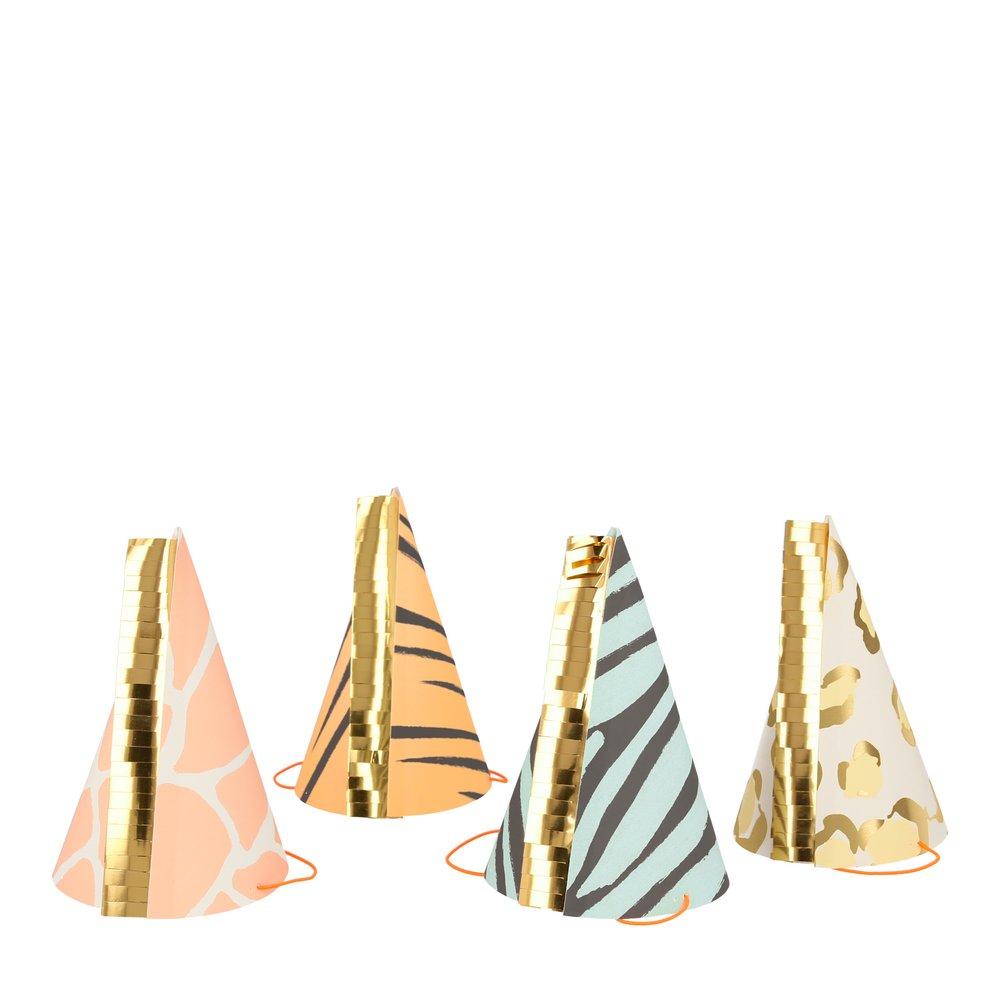 Safari Animal Print Party Hats By Meri Meri 1