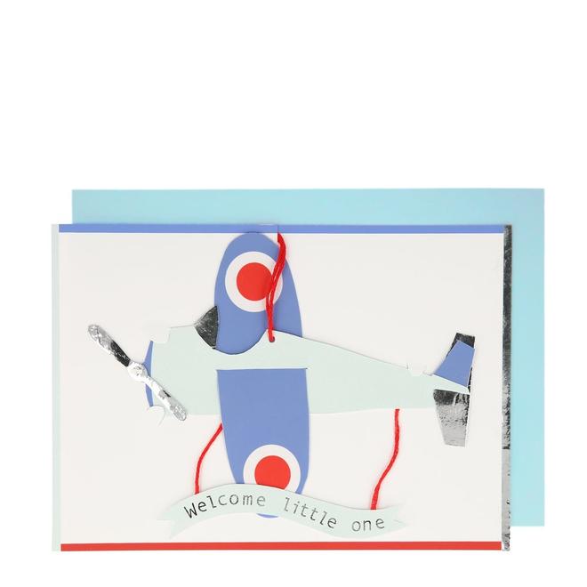 Aeroplane Baby Card By Meri Meri 2