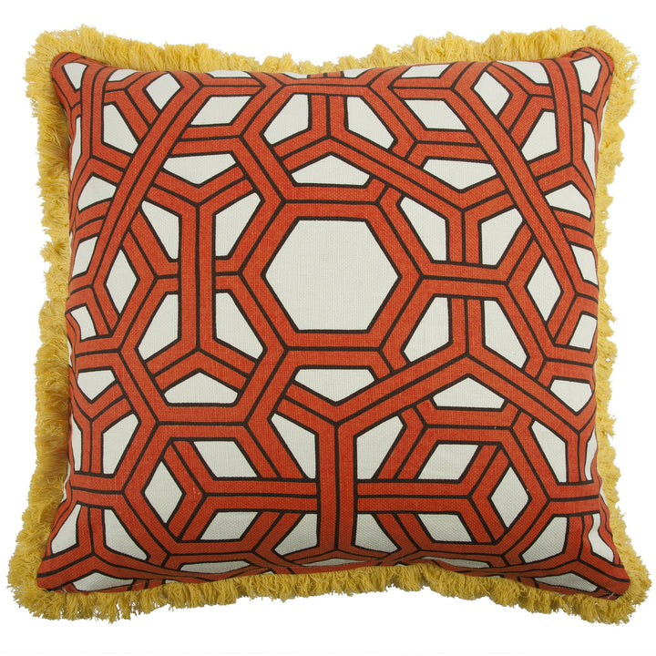 Hexagon 22" Linen/Cotton Pillow in Alcazar design by Thomas Paul