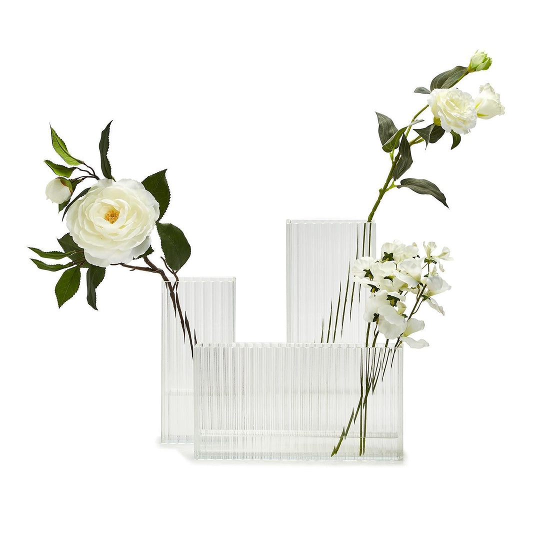 Reeded Ribbed Vases - Set of 3