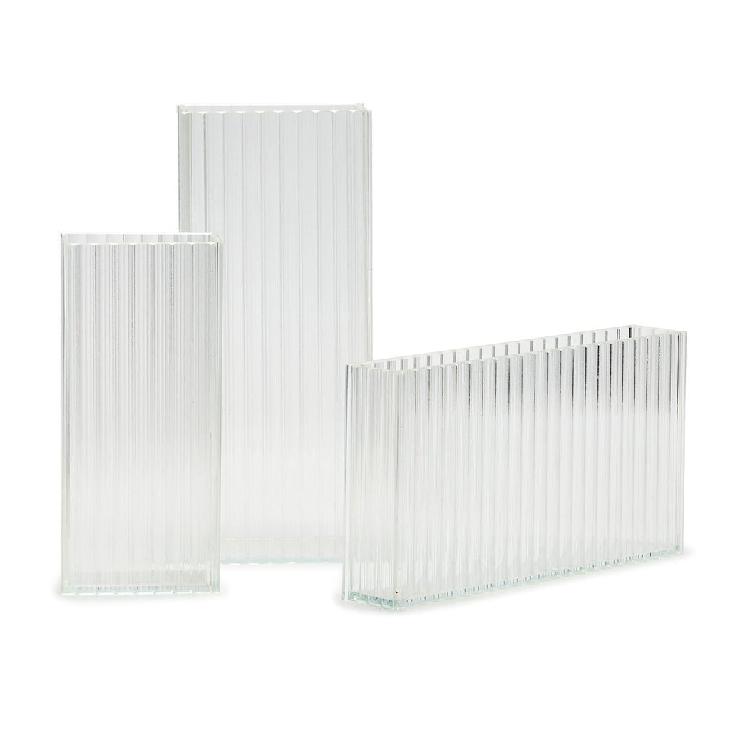 Reeded Ribbed Vases - Set of 3