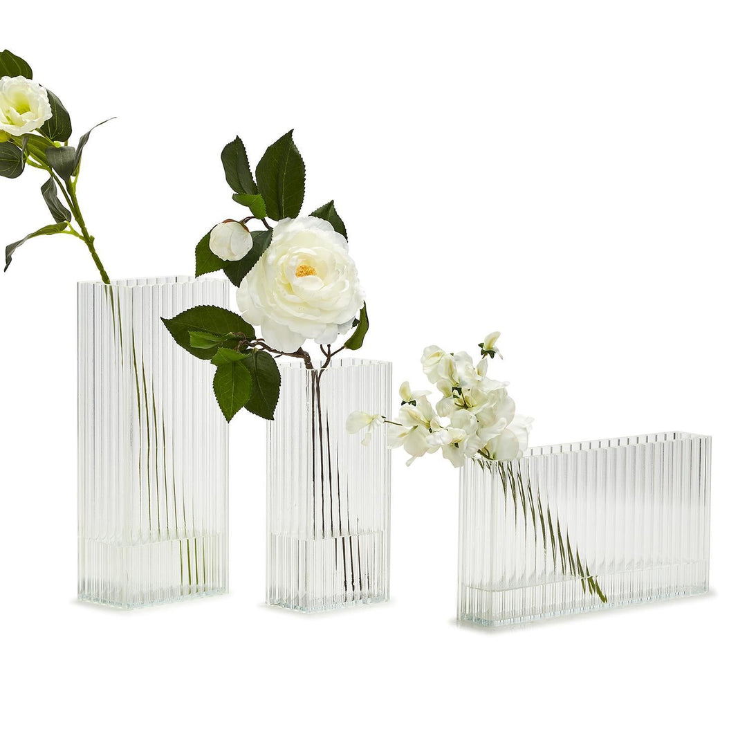 Reeded Ribbed Vases - Set of 3