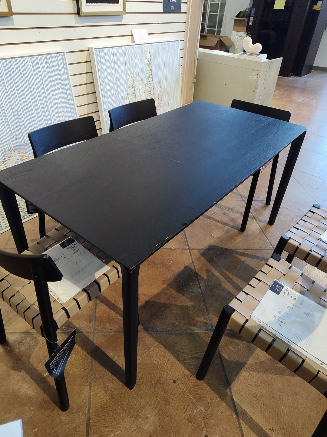 Oak Bok Dining Table in Varnished Black 15