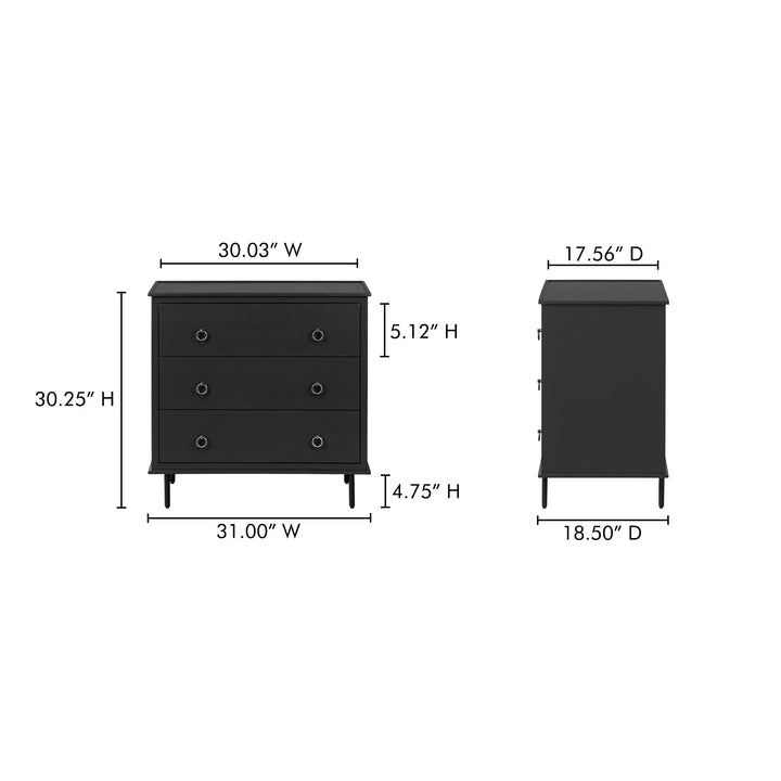 Reagan 3 Drawer Nightstand Moes Home Collection Mhc Ju 1007 02 19