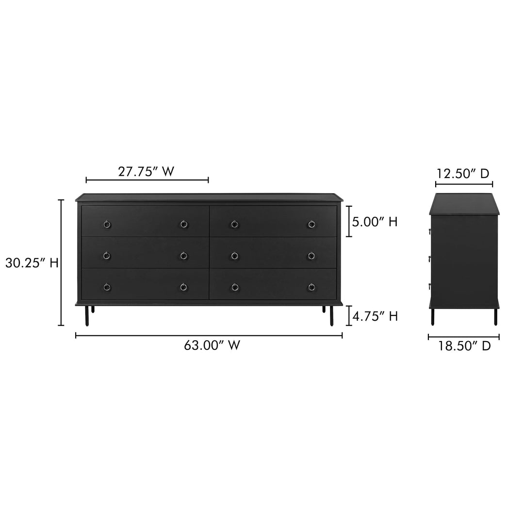 Reagan 6 Drawer Dresser Moes Home Collection Mhc Ju 1008 02 19