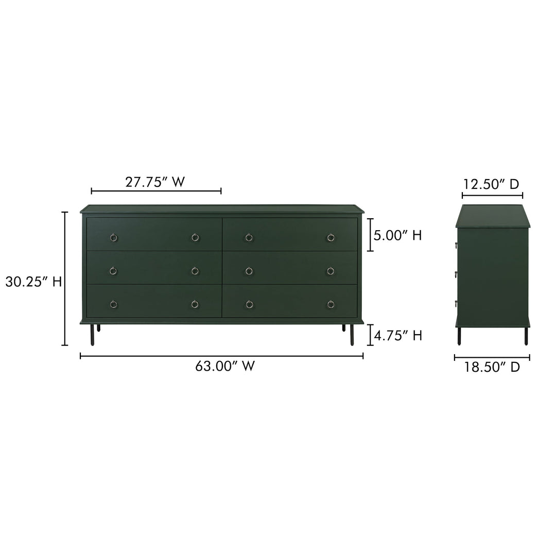 Reagan 6 Drawer Dresser Moes Home Collection Mhc Ju 1008 02 20