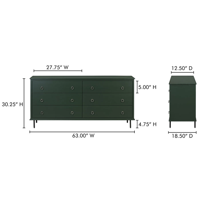 Reagan 6 Drawer Dresser Moes Home Collection Mhc Ju 1008 02 20