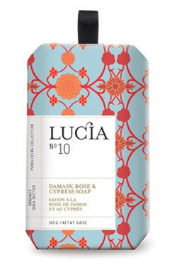Lucia Damask Rose and Cypress Soap design by Lucia