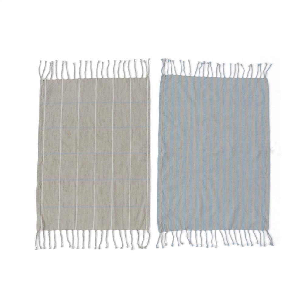 Gobi Tea Towel 2 Pcs Pack Tourmaline Grey 1