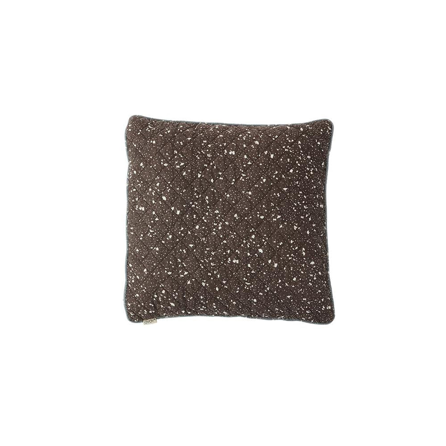 Quilted Aya Cushion Brown Offwhite By Oyoy 1