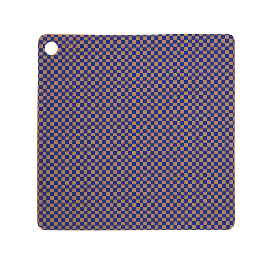 Placemat Checker Pack Of 2 Optic Blue 1