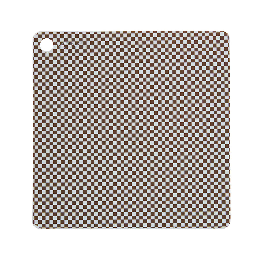 Placemat Checker Pack Of 2 Dusty Blue Choko 1