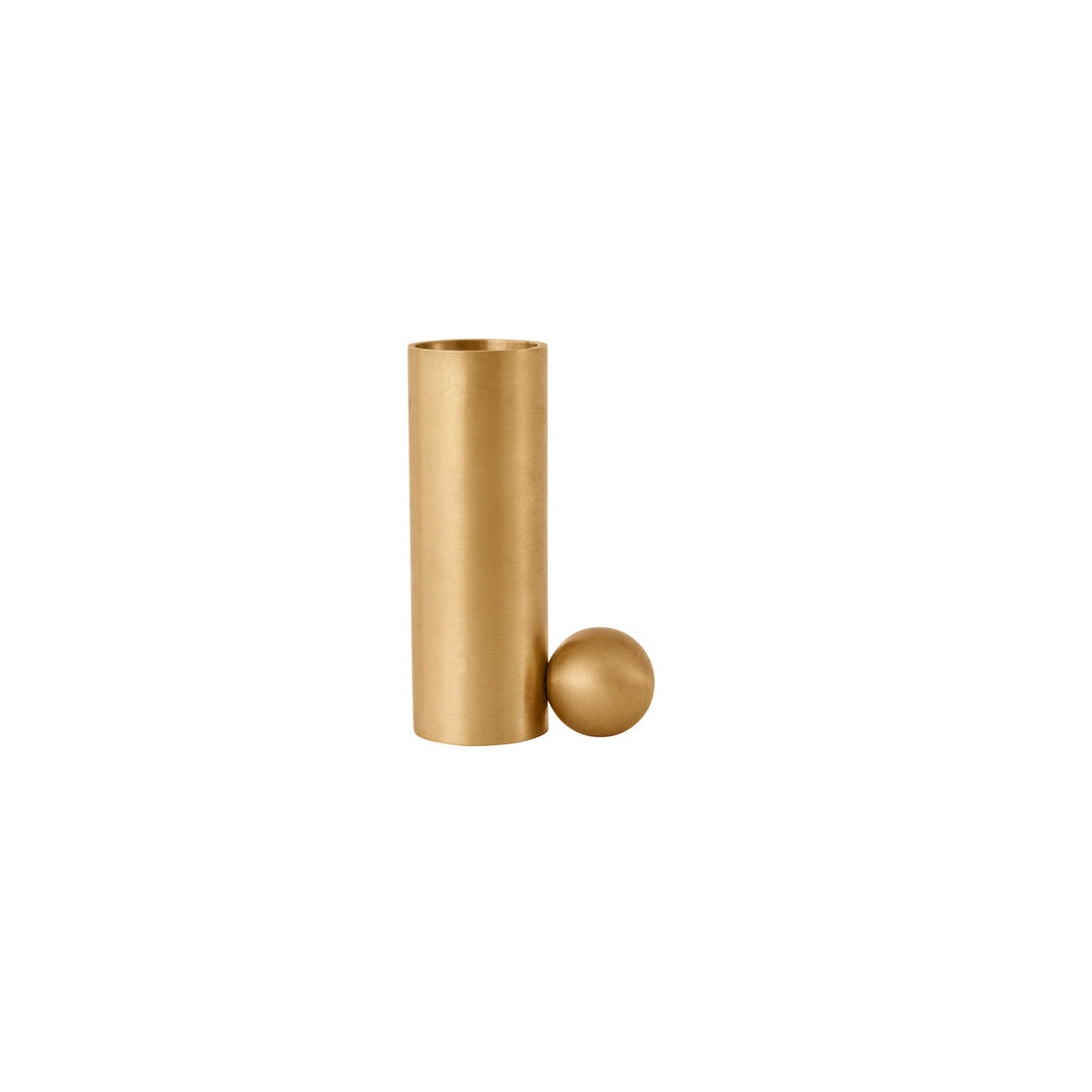 Palloa Solid Brass Candleholder High Brushed Brass By Oyoy L300232 1