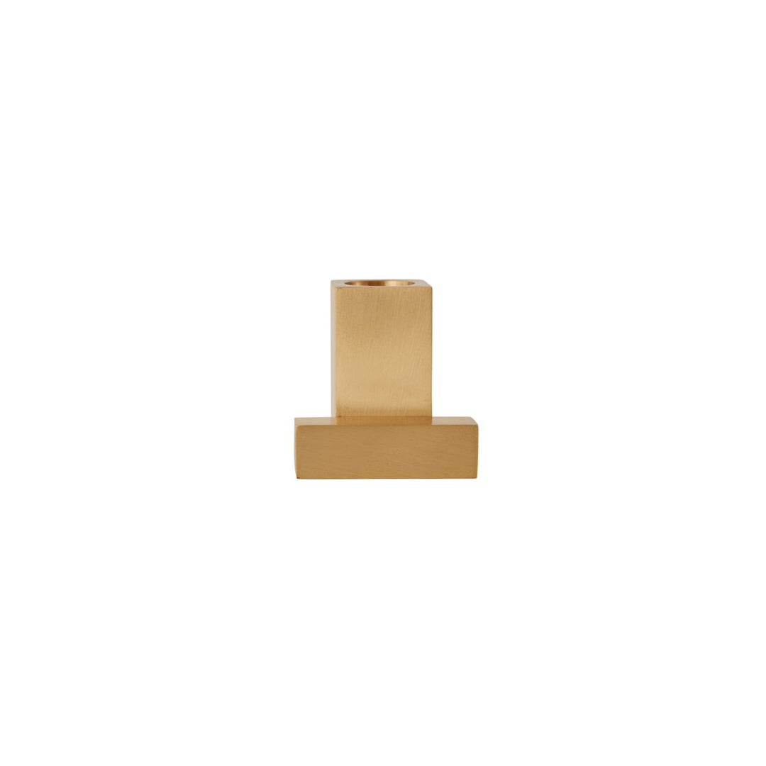 Square Solid Brass Candleholder Brushed Brass By Oyoy L300424 1