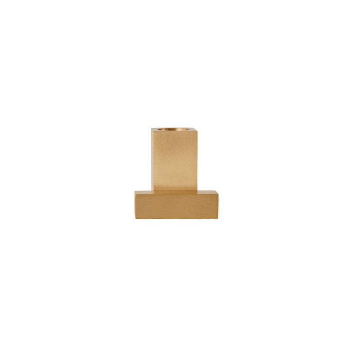 Square Solid Brass Candleholder Brushed Brass By Oyoy L300424 1
