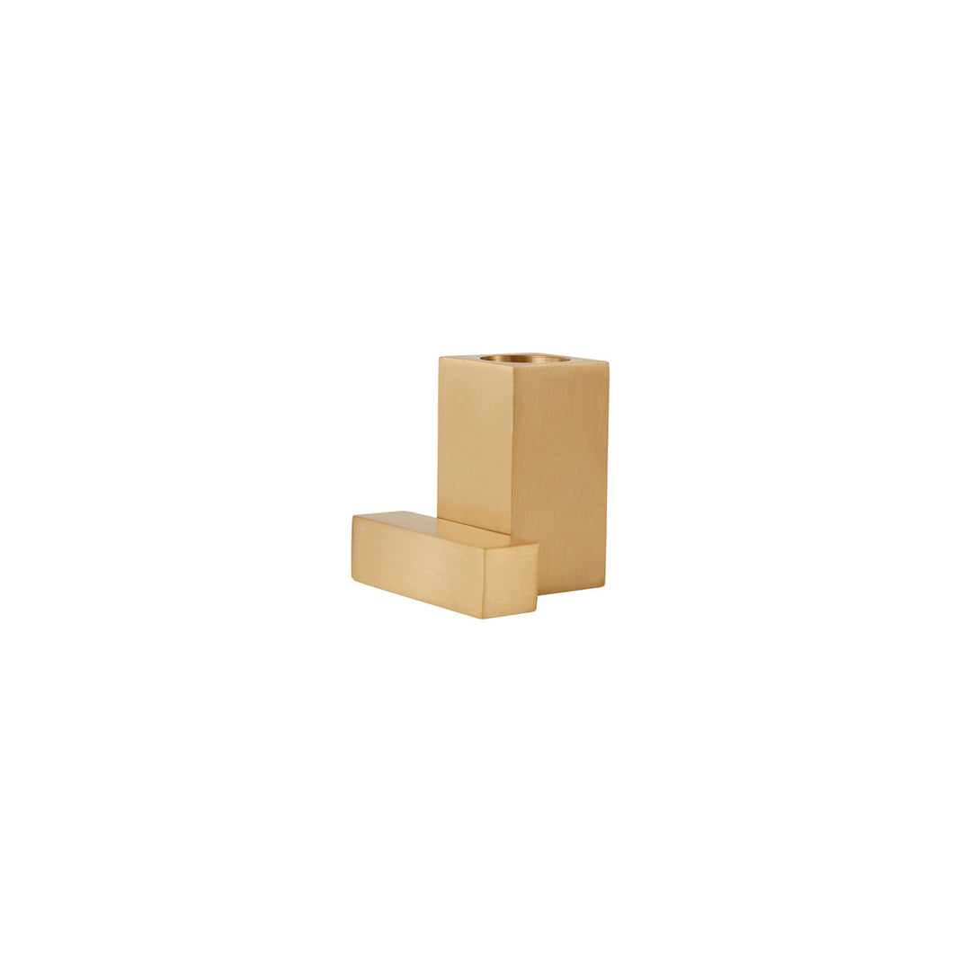 Square Solid Brass Candleholder Brushed Brass By Oyoy L300424 2
