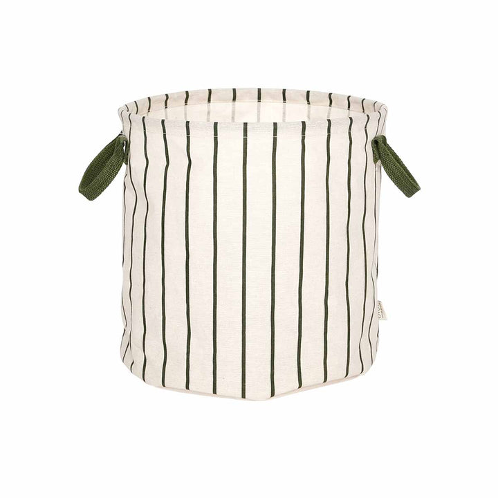 Raita Laundry/Storage Basket in Green / Offwhite 2