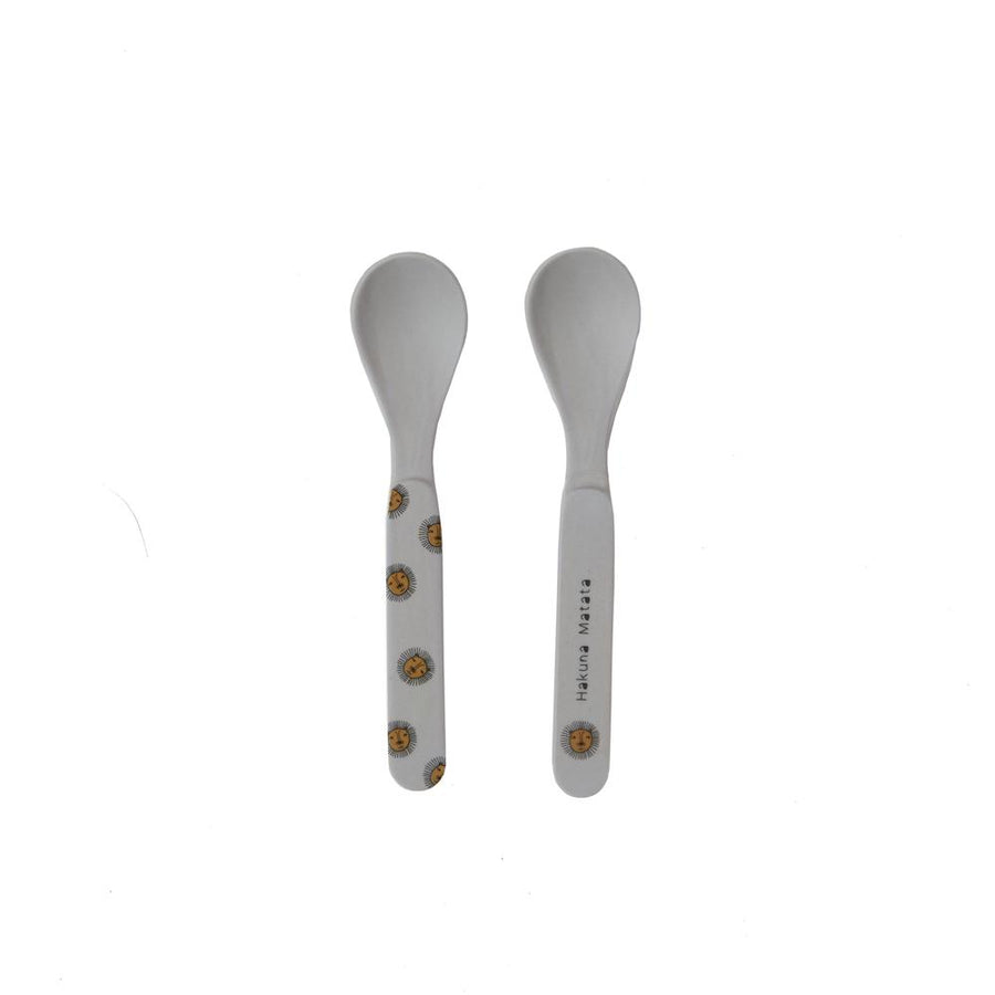 Lion Bamboo Spoon Set Grey By Oyoy 1