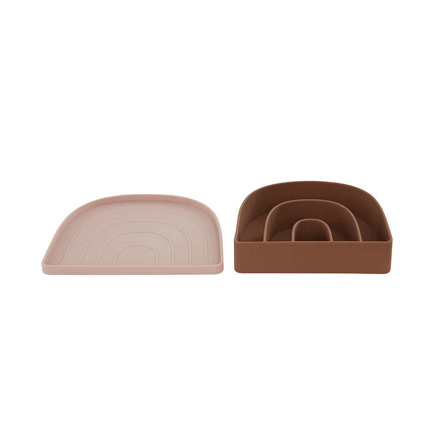 Rainbow Plate Bowl Rose Fudge 1