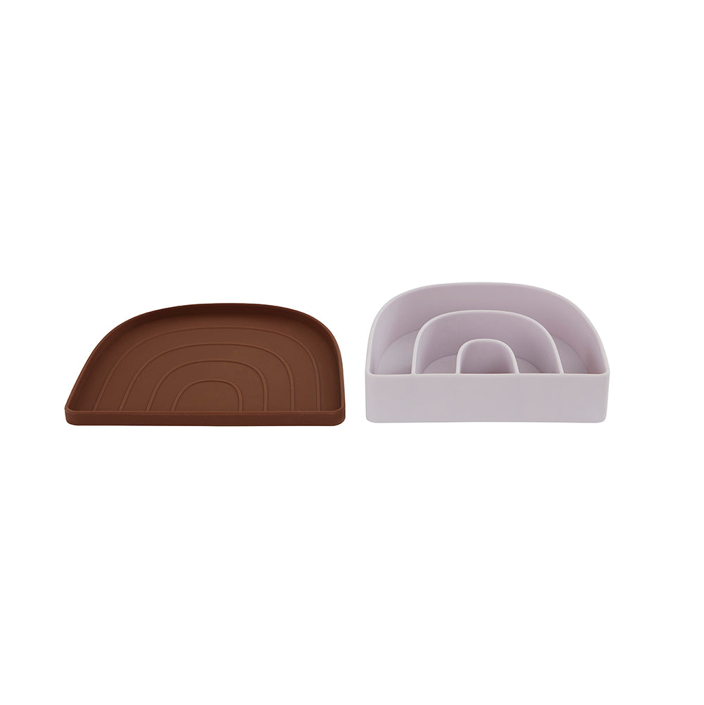 Rainbow Plate Bowl Caramel Lavender 1