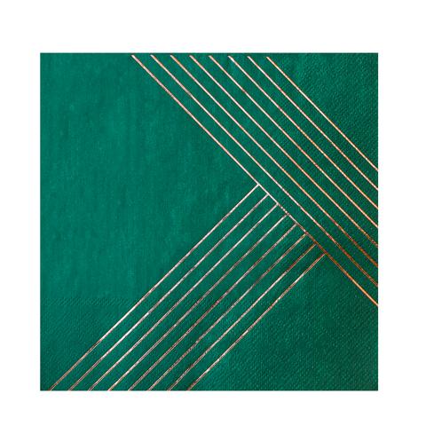 manhattan dark green striped lunch paper napkins 1
