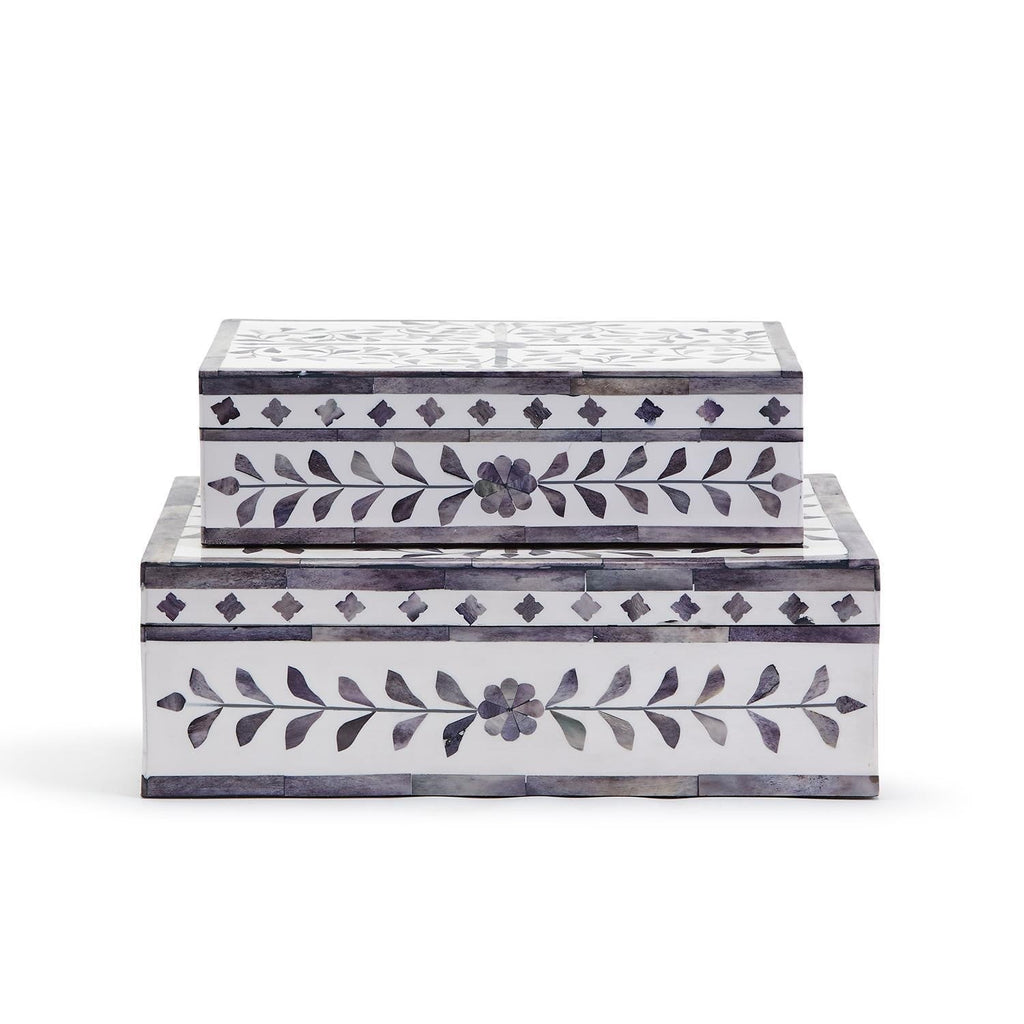 Jaipur Palace Gray And White Tear Hinged Cover Box Set Of 2 By Tozai Mlt123 Gs2 1