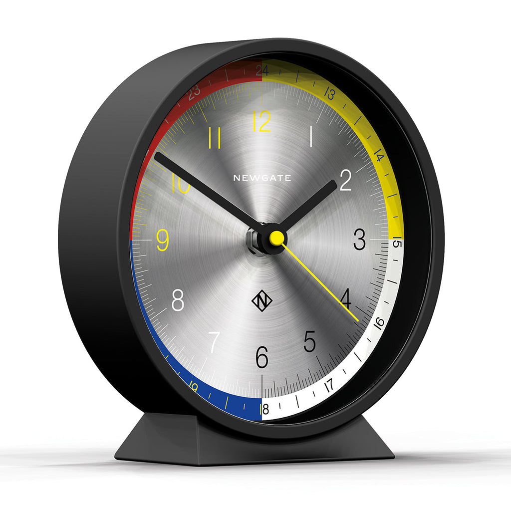 mantel in cave black and spun aluminum dial design by newgate 2
