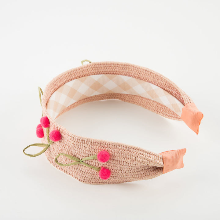 raffia headband cherries by meri meri mm 223164 3