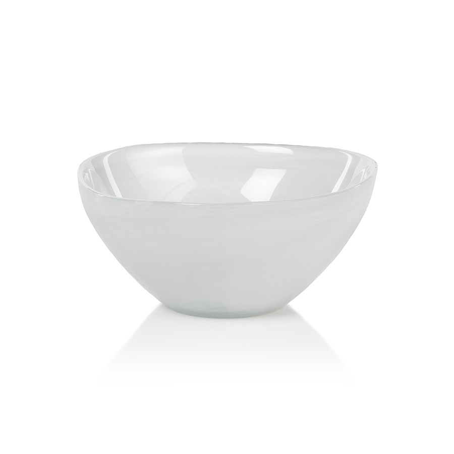 Monte Carlo Small White Alabaster Glass Bowl