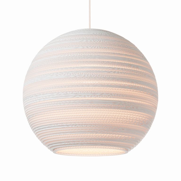 Moon Scraplight Pendant White in Various Sizes