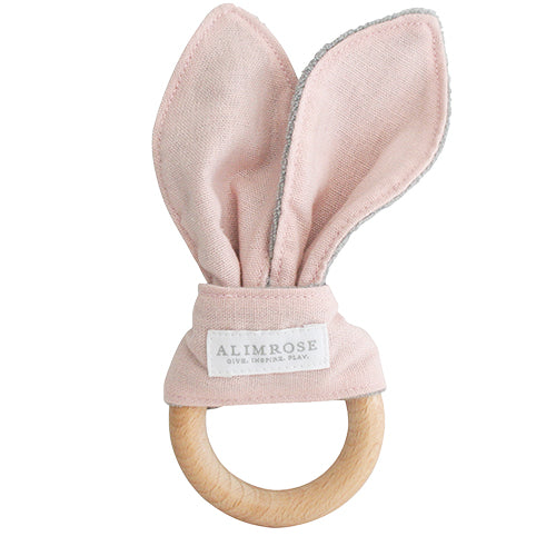 bailey bunny ear teether pink 1