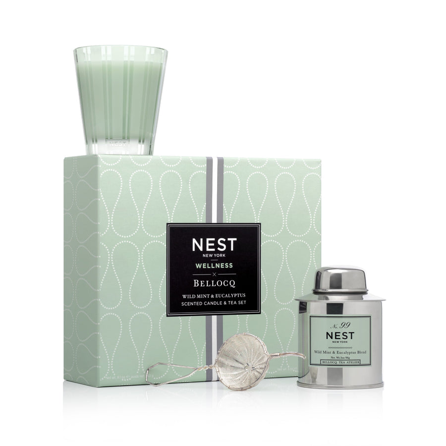 wild mint eucalyptus tea and candle set 1