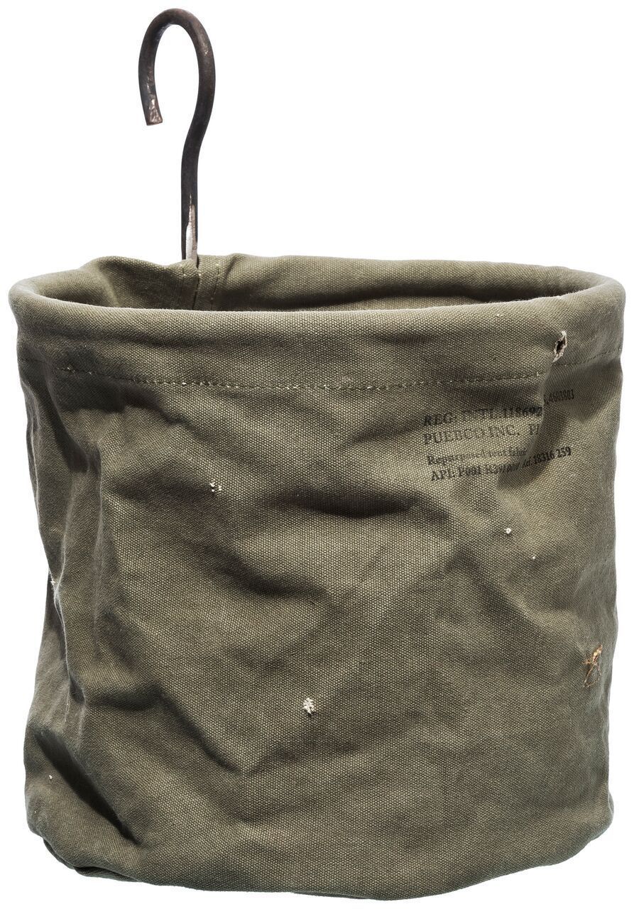 Large Vintage Tent Fabric Hook Basket Design By Puebco 3