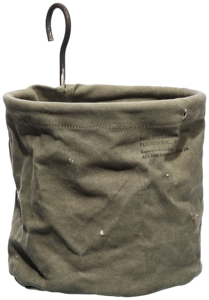 Large Vintage Tent Fabric Hook Basket Design By Puebco 3