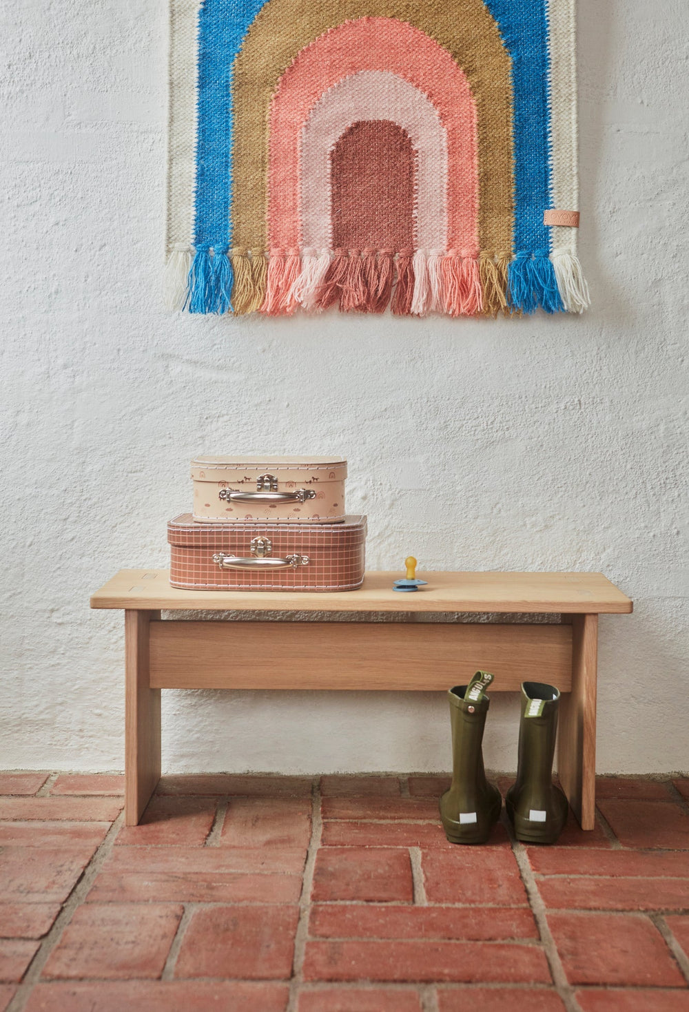 Follow The Rainbow Mini Wall Rug Blue By Oyoy M107217 2